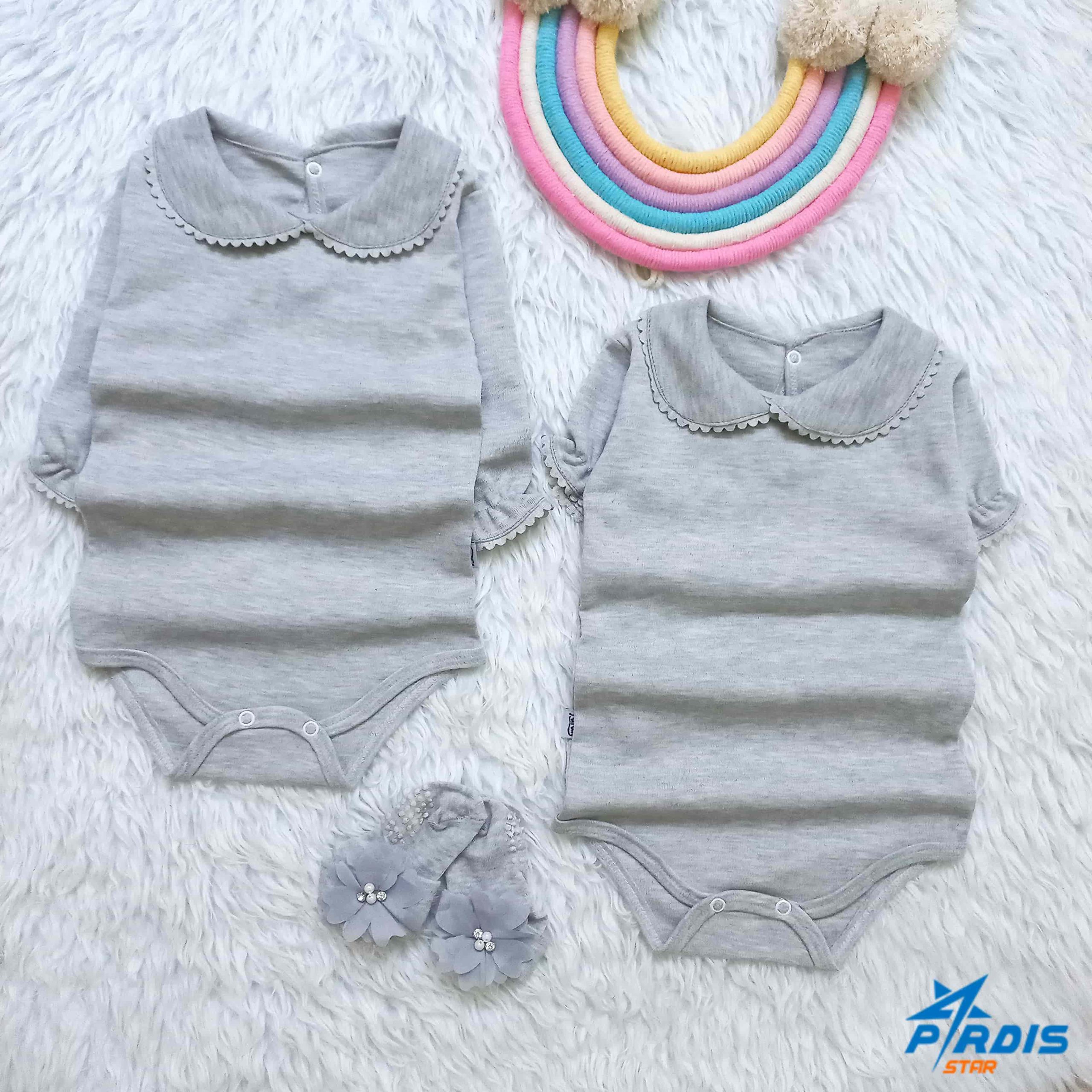 بادی نوزادی دخترانه طوسی کد 433