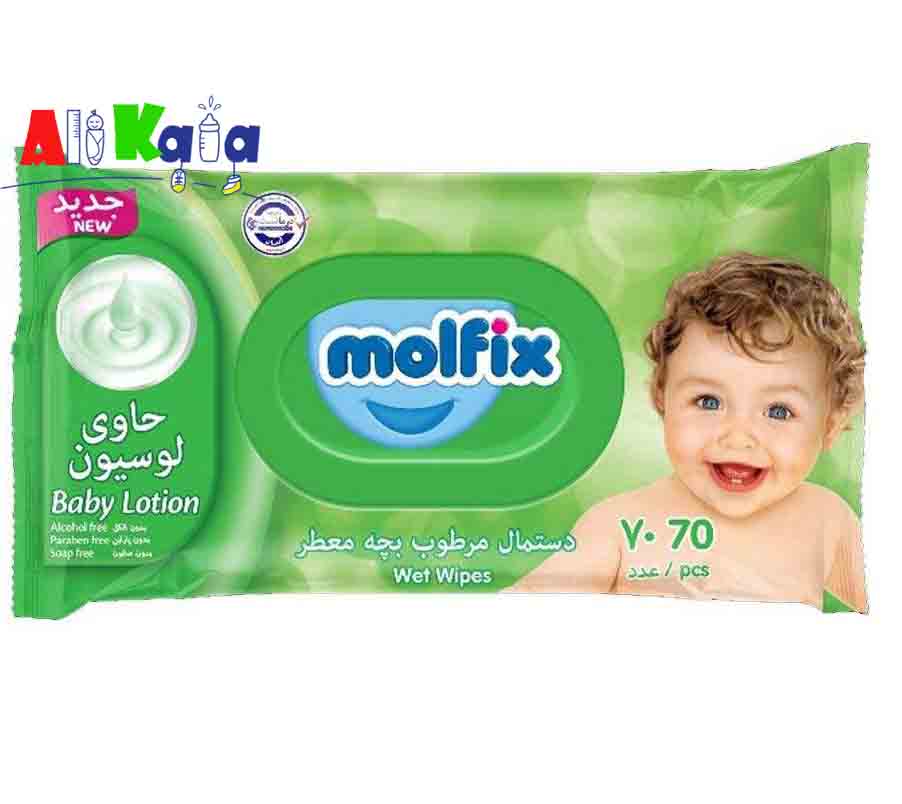 دستمال مرطوب مولفیکس بسته 70 عددی