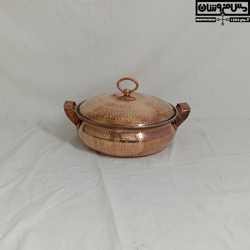 ماهیتابه مسی درب دار سایز 2 مدل شهاب