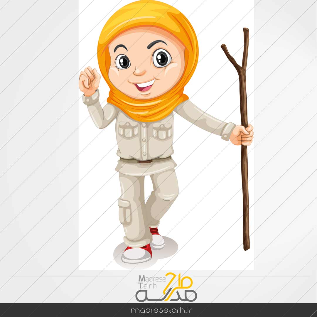 وکتور کاراکتر دختر محجبه ورزشکار