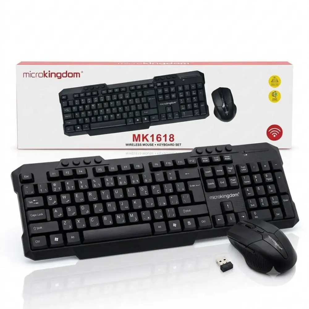 کیبورد و ماوس بی سیم میکروکینگدوم مدل Microkingdom MK1618