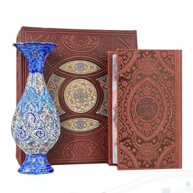 گزیده شاهنامه پالتویی چرم با گلدان مینا