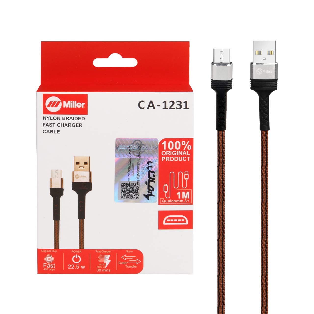 کابل شارژ سوپر فست اندروید Miller مدل CA-1231