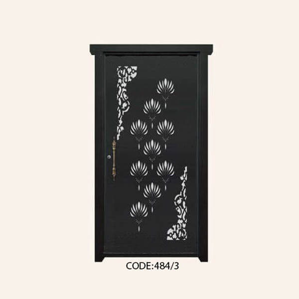 درب یک لنگه فلزی CNC طرح 484