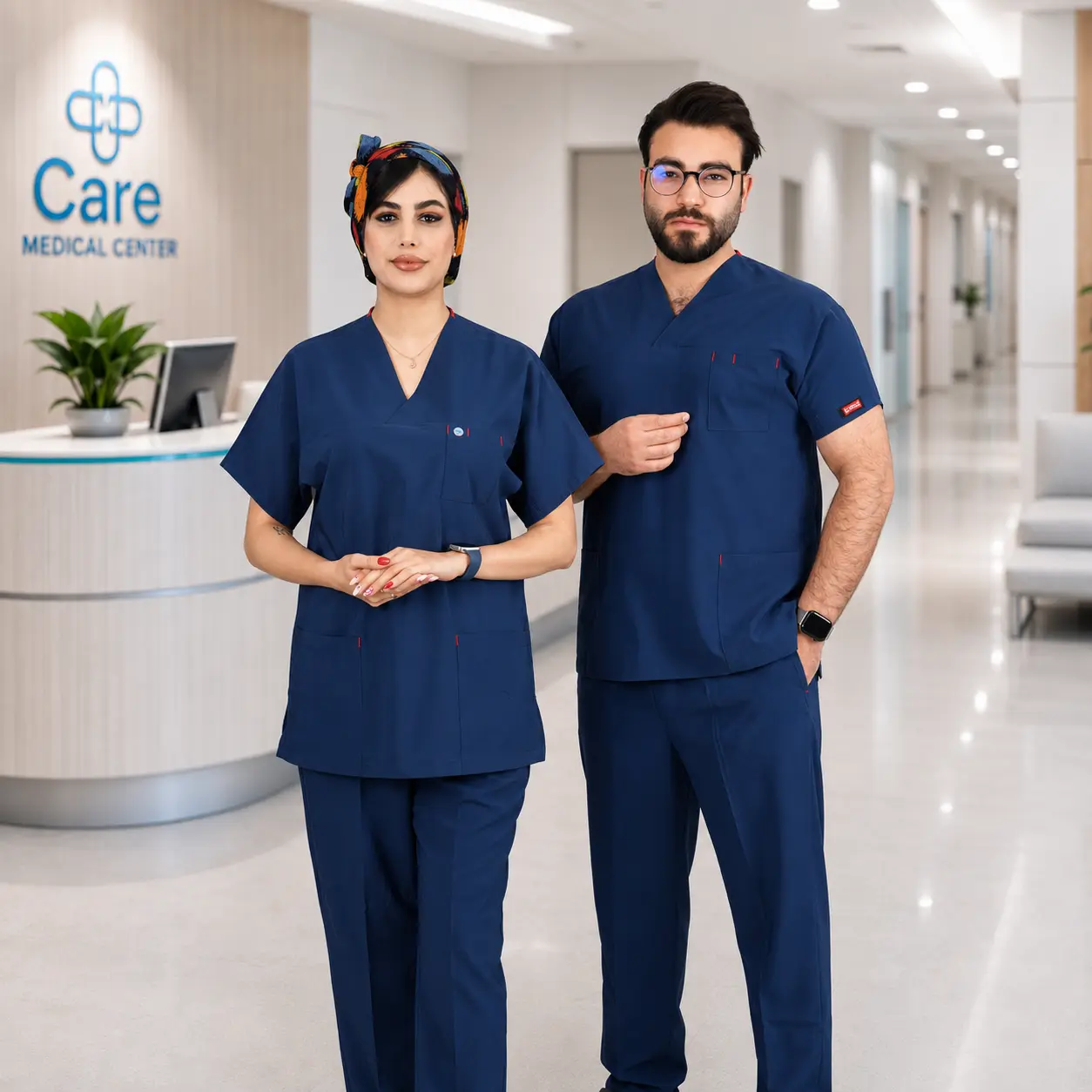 اسکراب شلوار مدل (U-flex) آبی نفتی - S