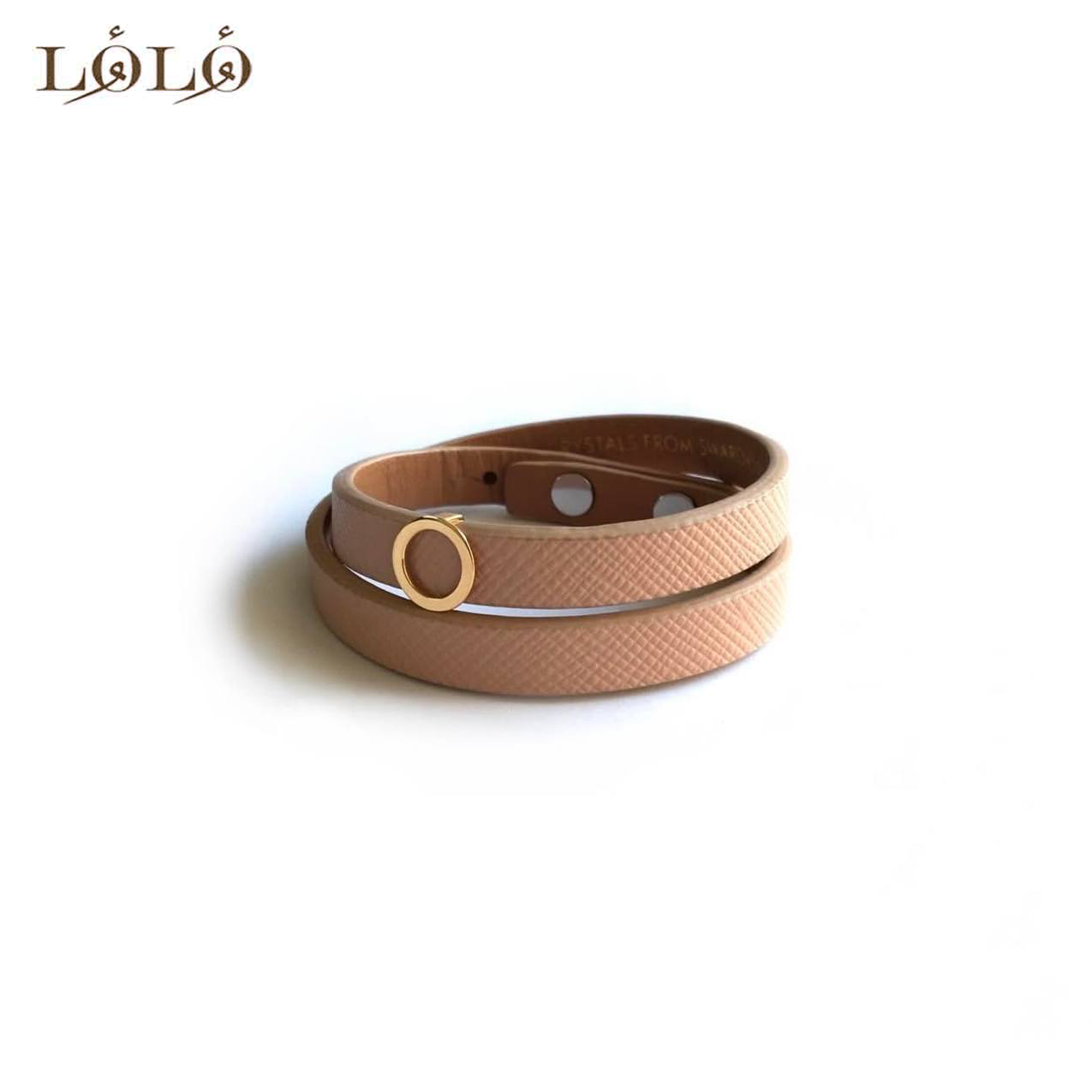 دستبند نقره چرم دایره ریلی