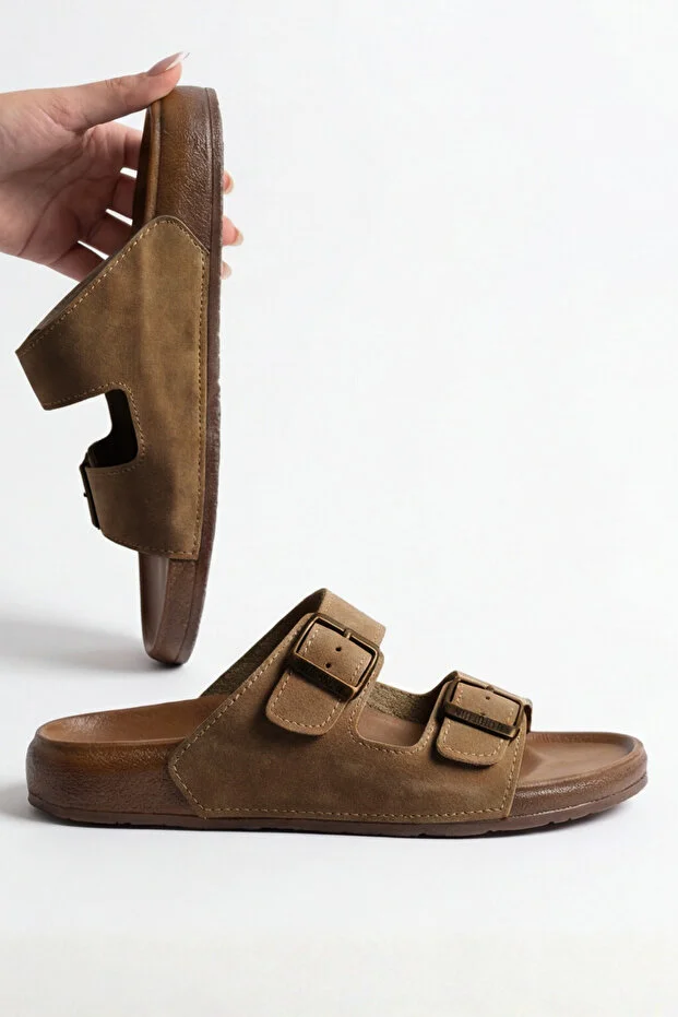 دمپایی مردانه چرمی Step Stones با سگک