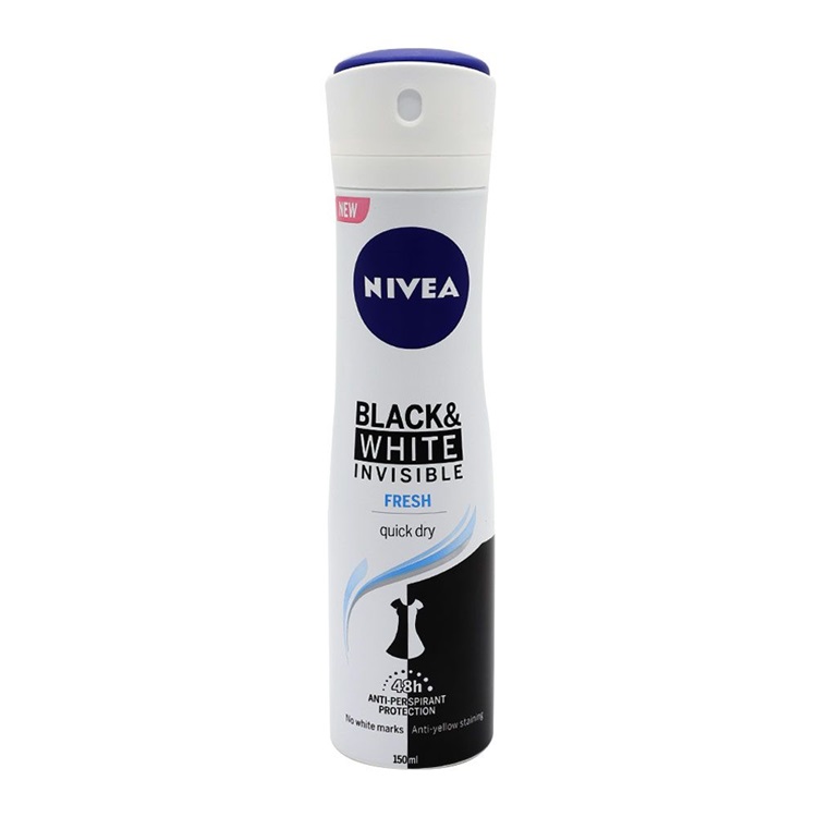 اسپری دئودرانت زنانه نیوآ Nivea مدل Invisible Black & White Fresh