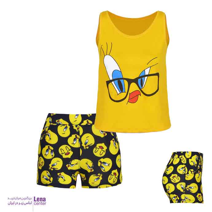 ست تاپ وشورت زنانه طرح جوجه