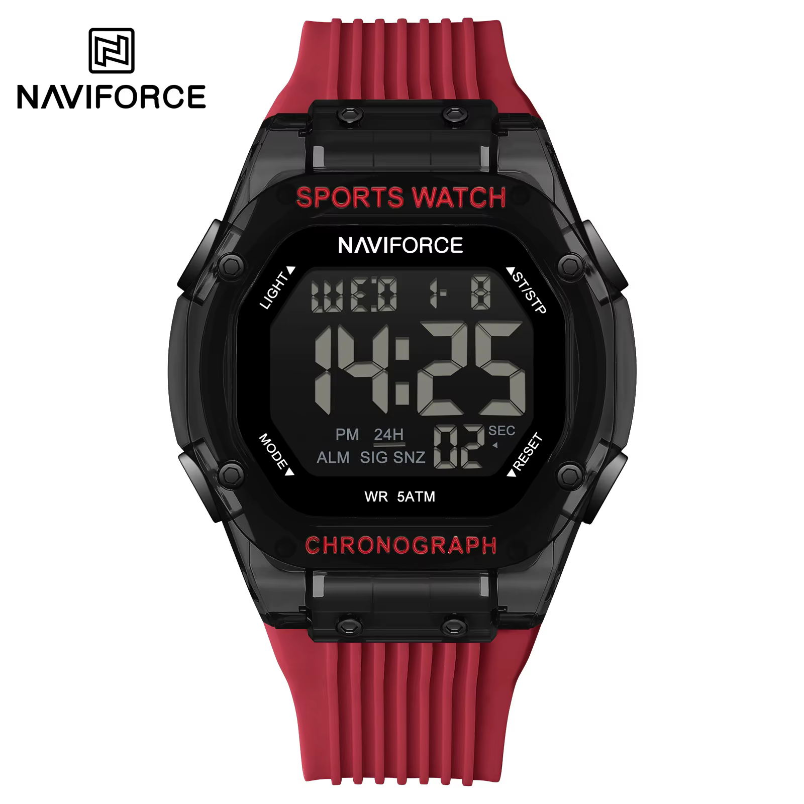 ساعت مچی دیجیتال کورنوگراف اورجینال برند نیویفورس nf7113 brb naviforce