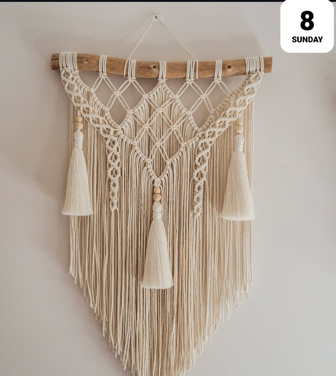 دیوارکوب مکرومه کد 214 برند گره چی و رنگ دلخواه