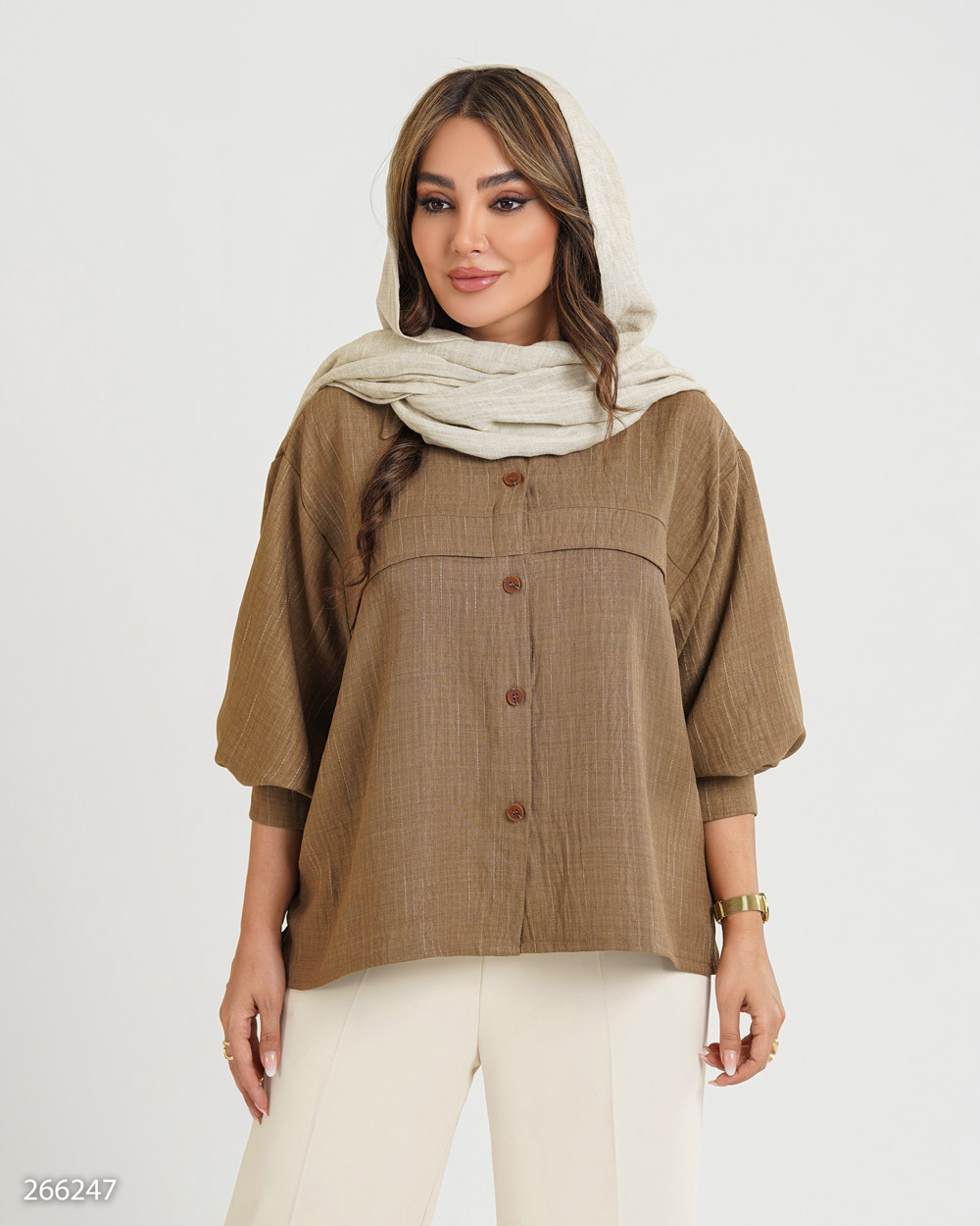 شومیز یقه مردانه مدل کاتیا کد 5002662