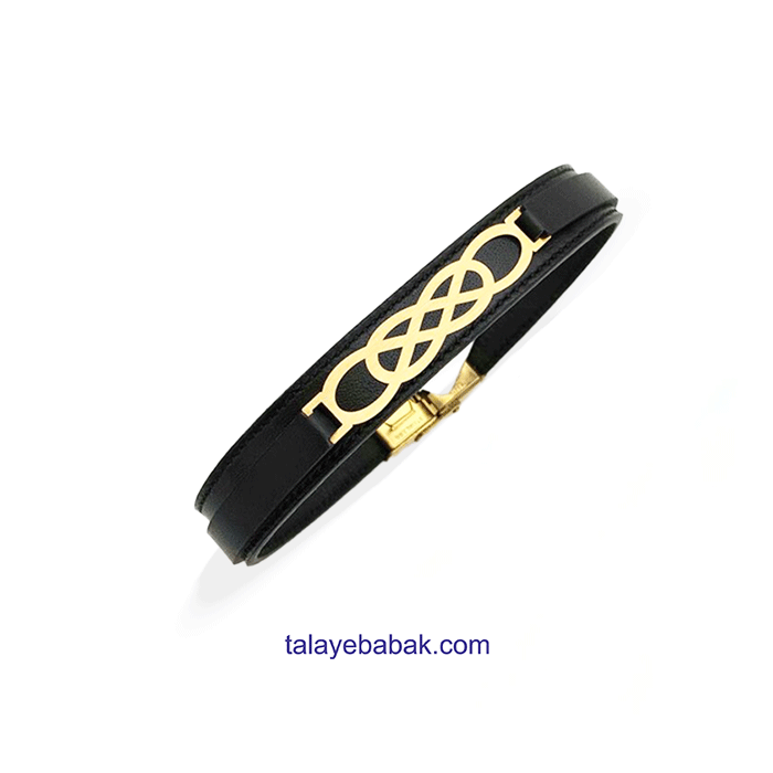 دستبند چرم و طلا DM033