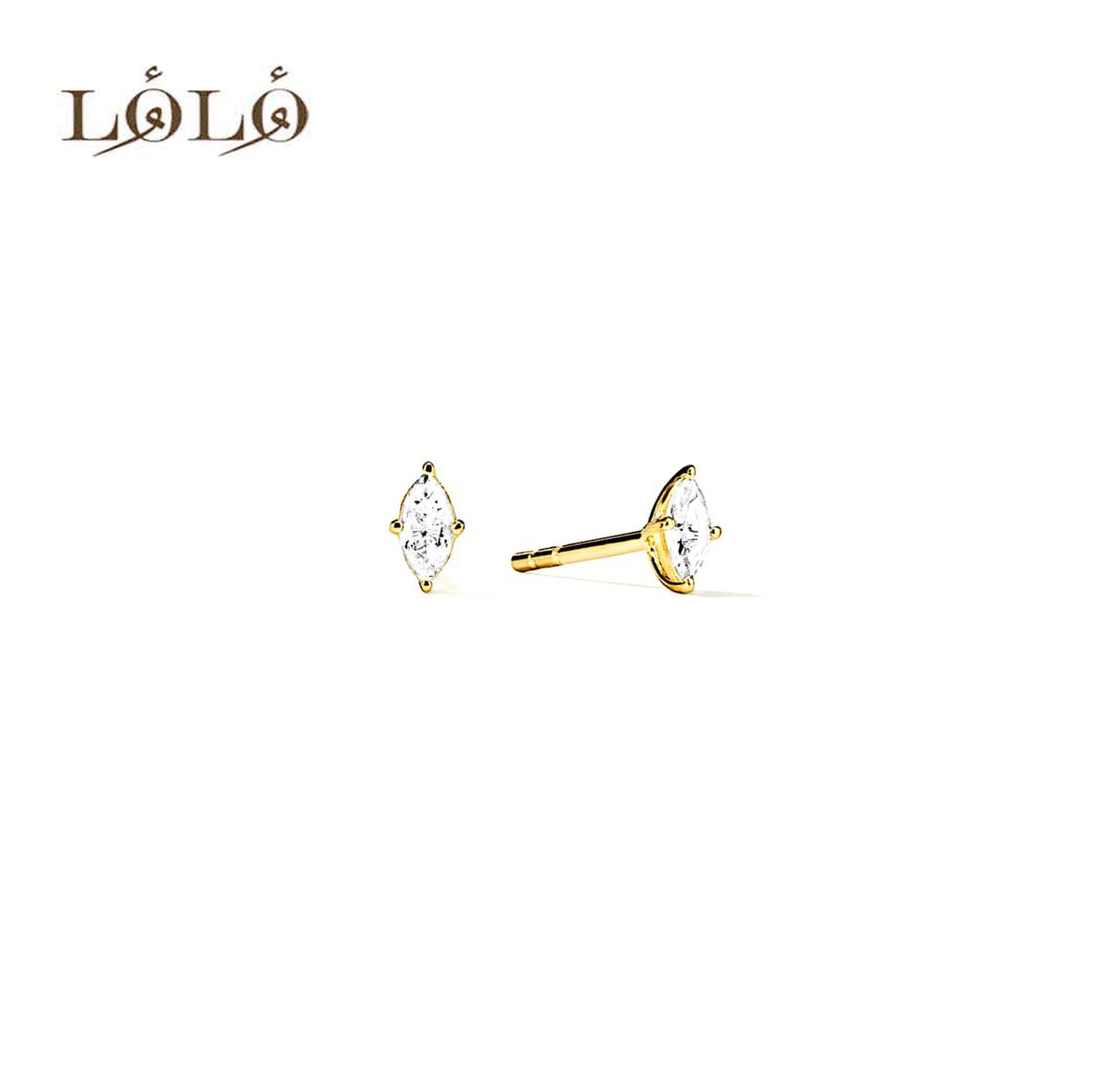 گوشواره طلا نگین مارکیز
