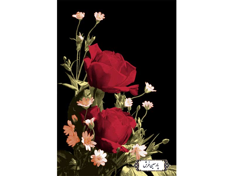نخ و نقشه تابلو فرش دسته گل رز قرمز - کد NG1581