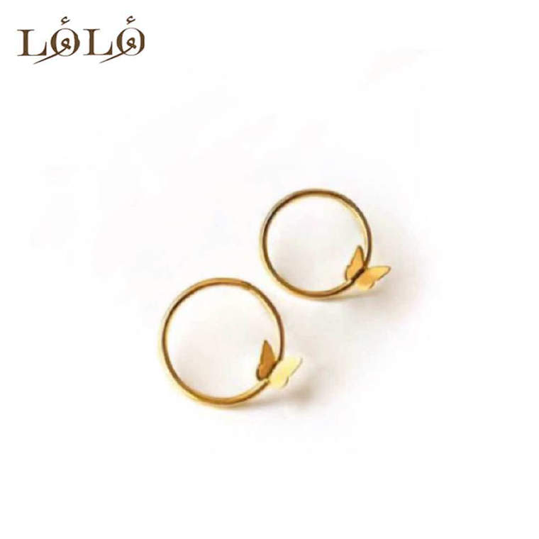 گوشواره نقره دایره و پروانه