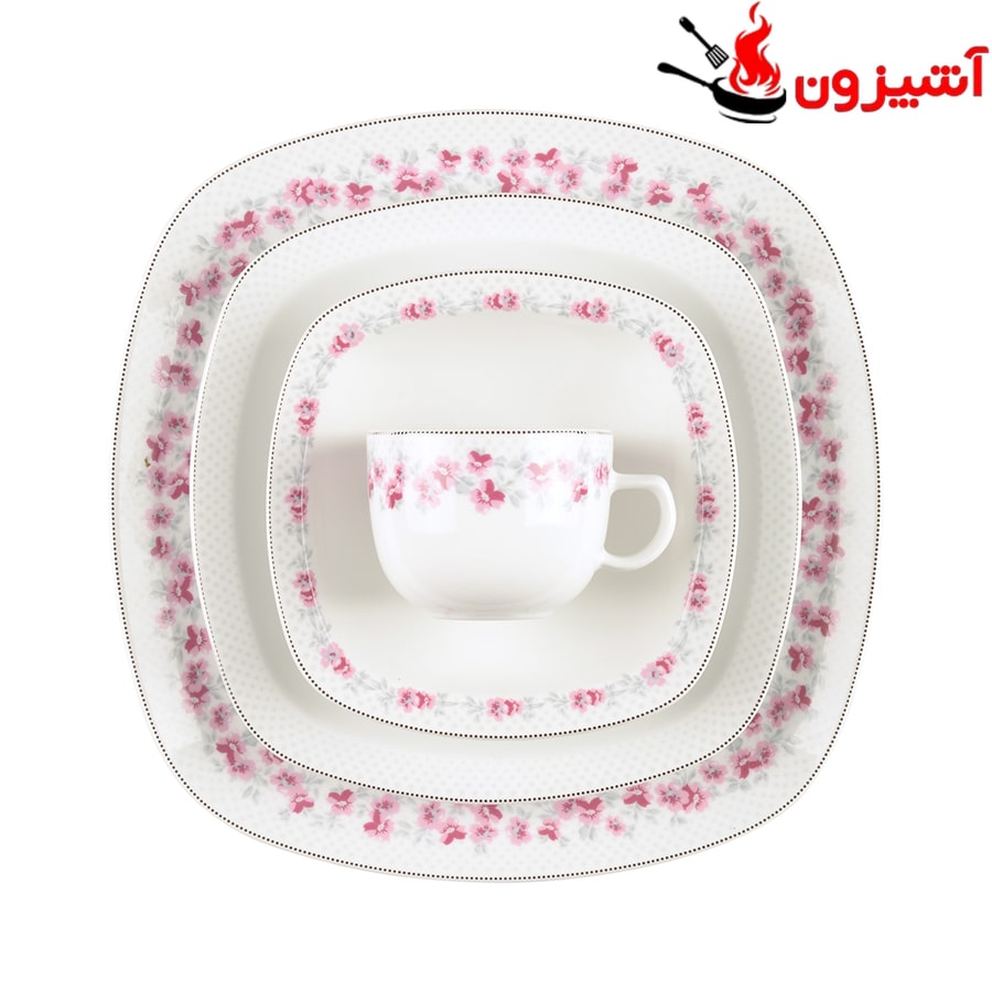 سرویس 73 پارچه 12 نفره طرح گلسار پلاتینی