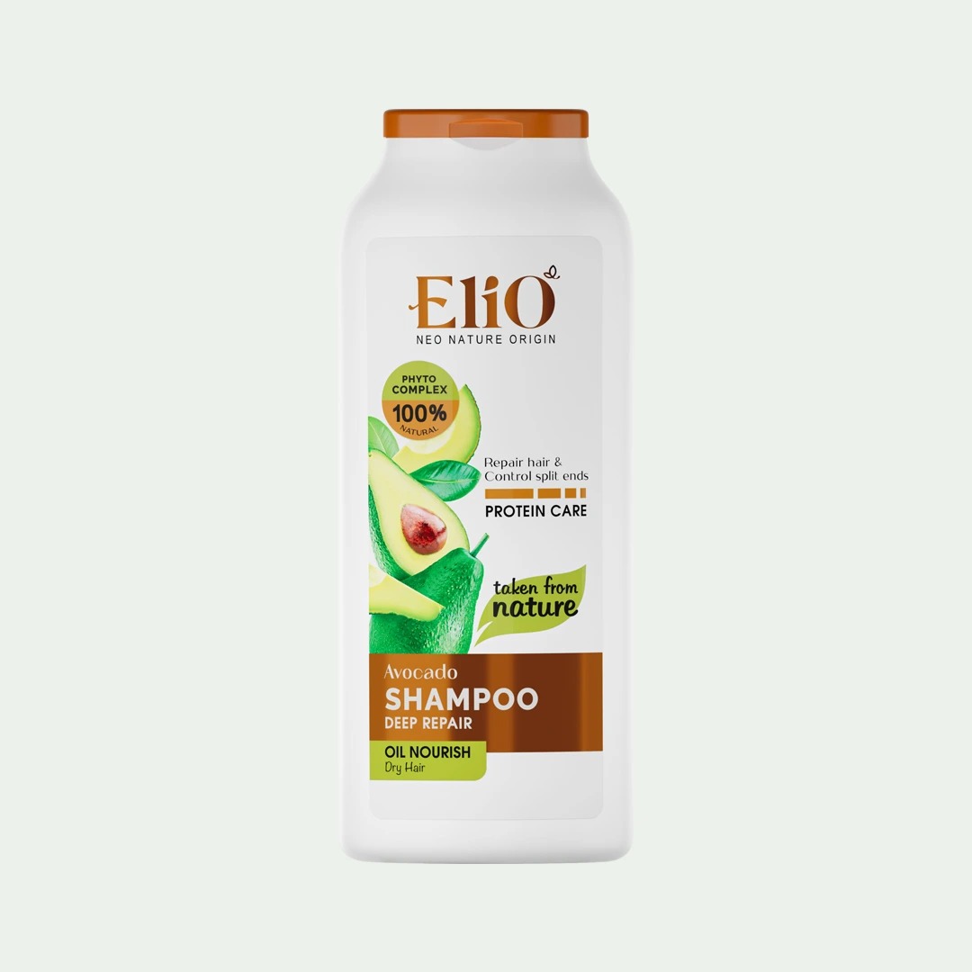 شامپو ترمیم کننده موهای خشک آووکادو الیو 400 میل Elio avocado deep repair shampoo
