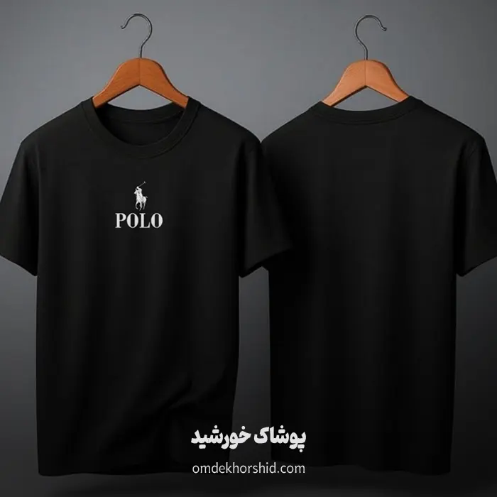 تیشرت پنبه مشکی پولو مردانه زنانه