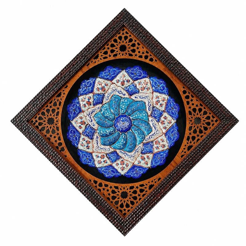 بشقاب میناکاری مشبک 25 دیواری کاظمی
