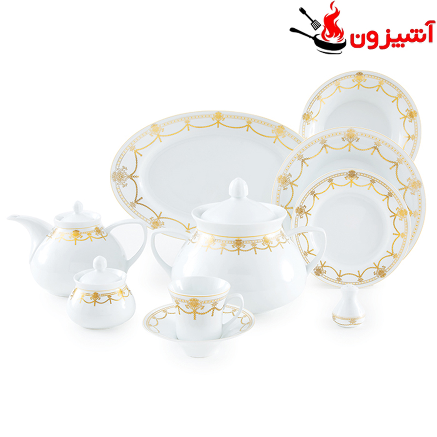 سرویس چینی زرین 108 پارچه 12 نفره کامل رکسان