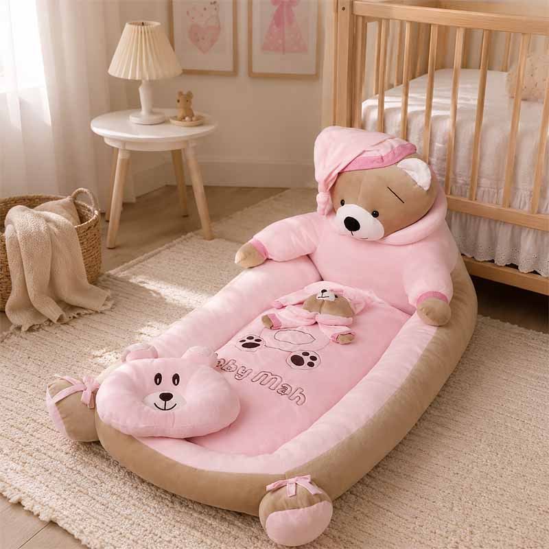 تشک گارددار خرس تدی رنگ صورتی