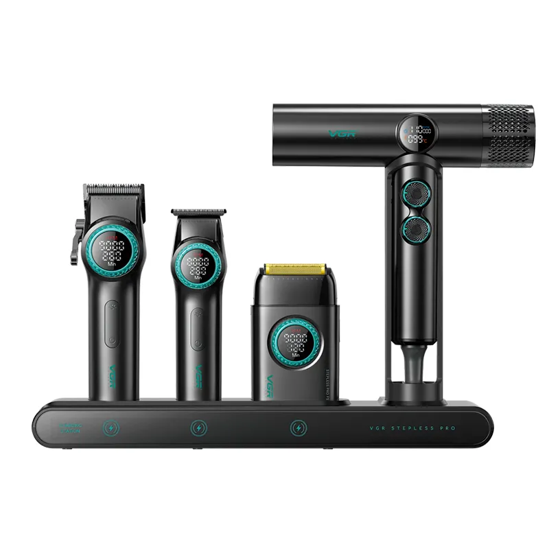 ست ماشین اصلاح حرفه‌ای وی جی آر مدل VGR-STEBLRES PRO 4in1