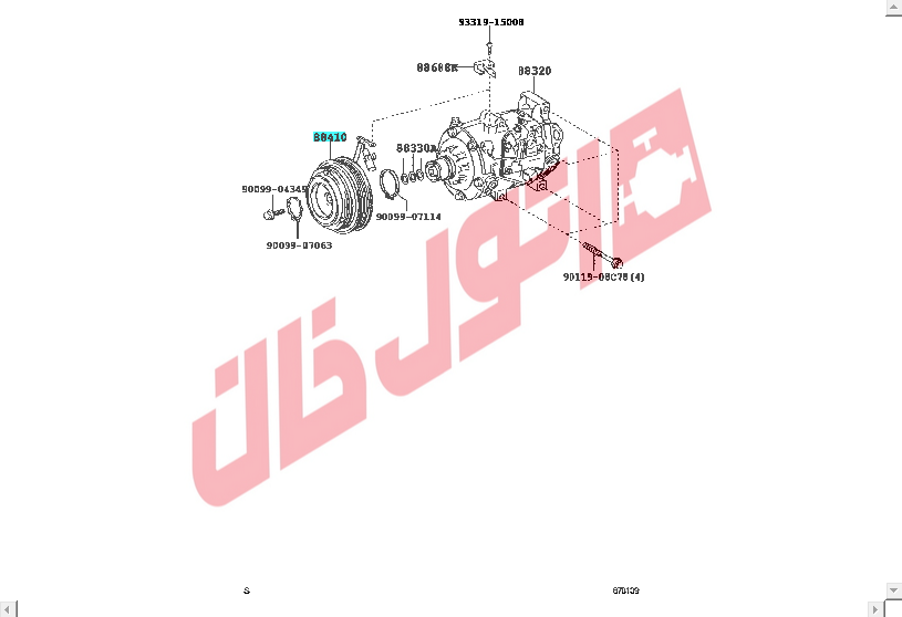 کلاج کمپرسور کولر لکسوس RX350 مدل 2008