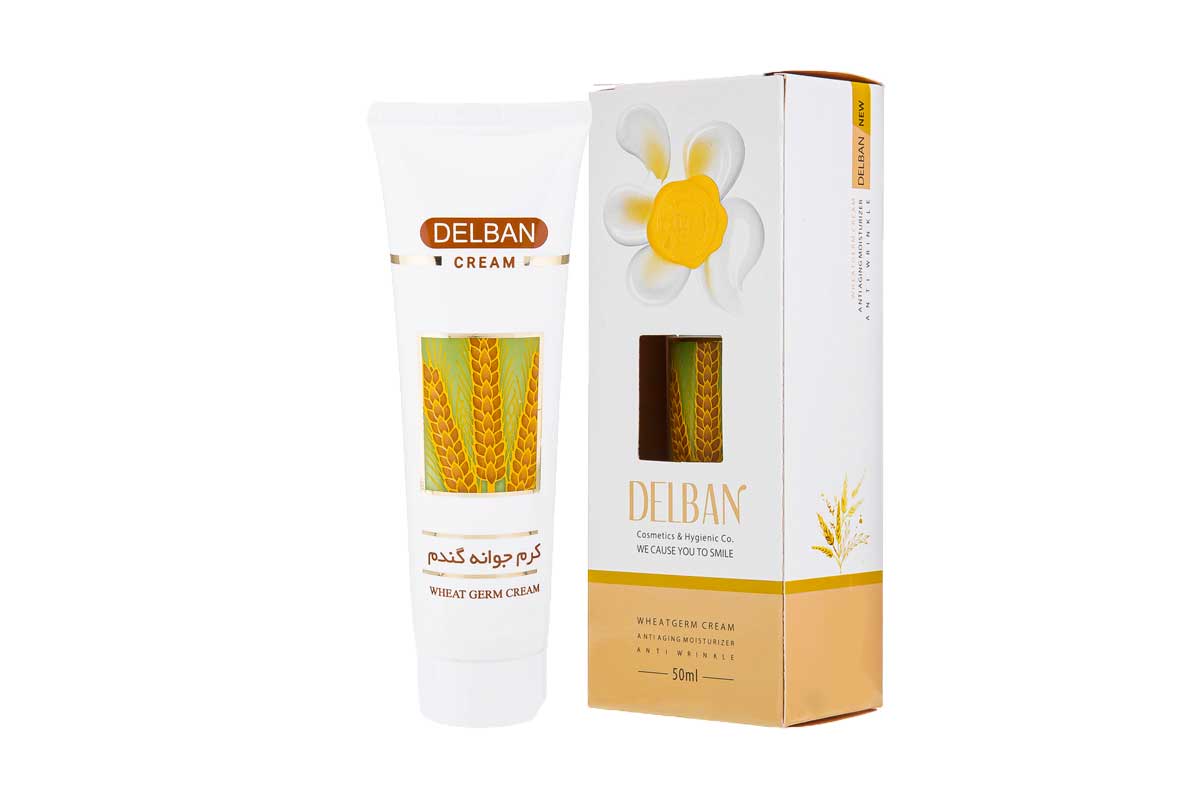 کرم جوانه گندم دلبان بازسازی کننده پوست 50ml delban-wheatgerm-cream