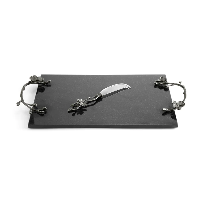 تخته پنیر مایکل آرام به همراه کارد - لارج | Black Orchid Cheese Board w/ Knife - LG