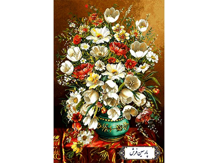 نخ و نقشه تابلو فرش دستبافت دسته گل با طراوت - کد NG1426