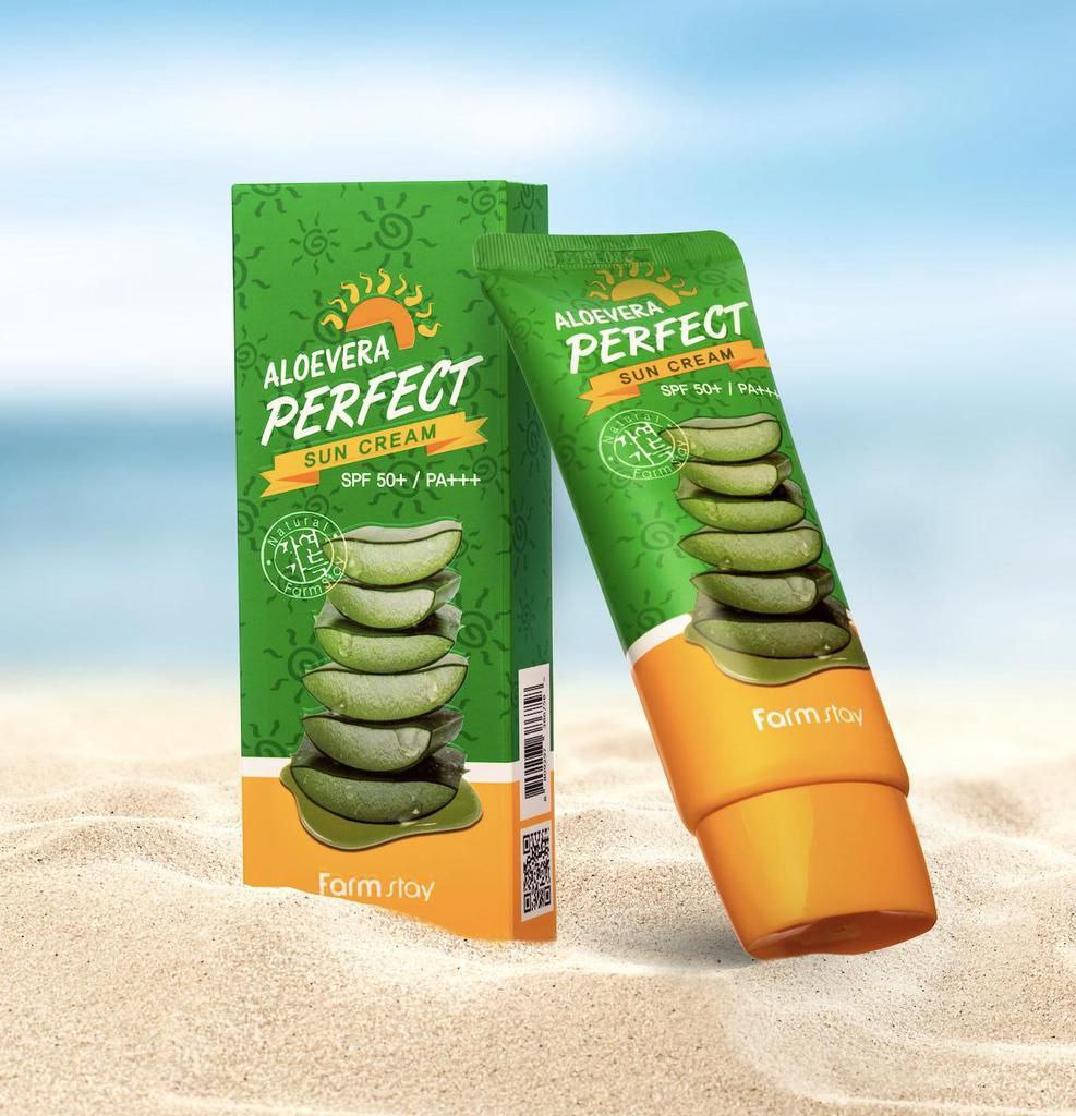 ضد آفتاب آلوئه ورا فارم استی<br>Farm Stay Aloe Vera Perfect Sun Cream