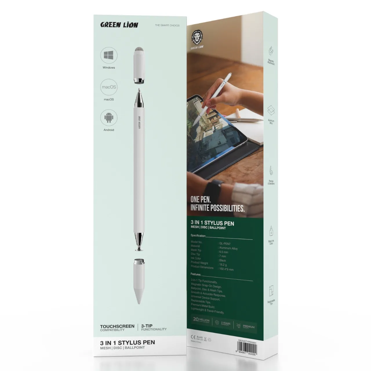 قلم سه کاره گرین لاین Green Lion 3 in 1 Stylus Pen