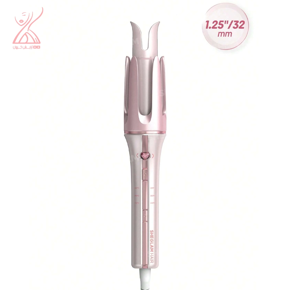 فرکننده مو چرخشی صورتی شیگلم سایز ۳۲ میلی متری Sheglam Hair Pink Hair Curler ۳۲mm