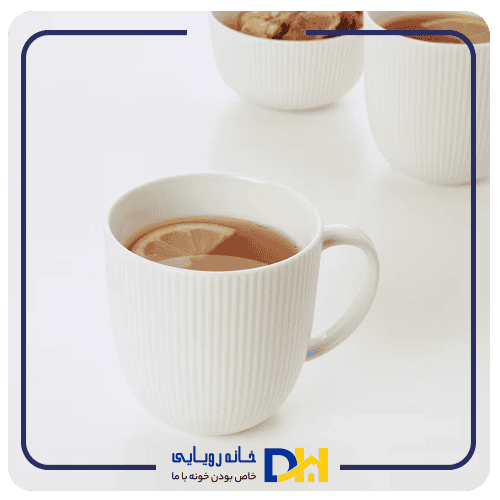 لیوان راه راه سفید ایکیا OFANTLIGT