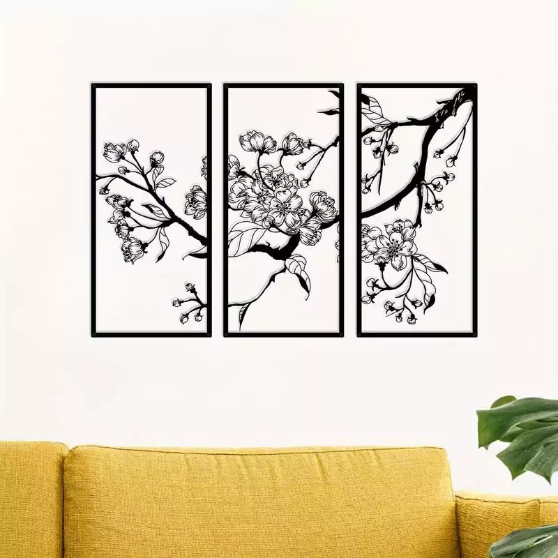 استیکر دیواری 3 تکه شکوفه گیلاس