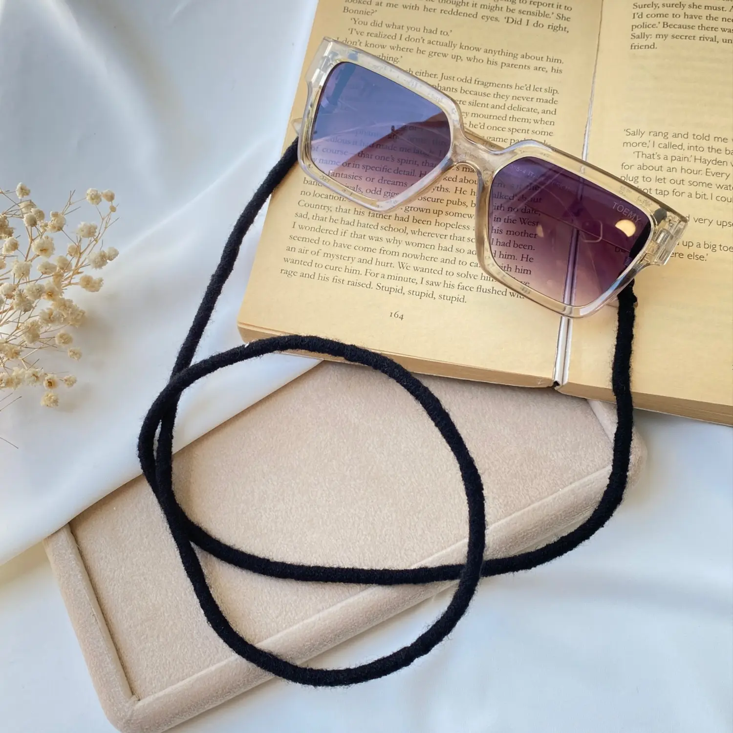بند عینک نخی لوله ای مشکی کد 2466