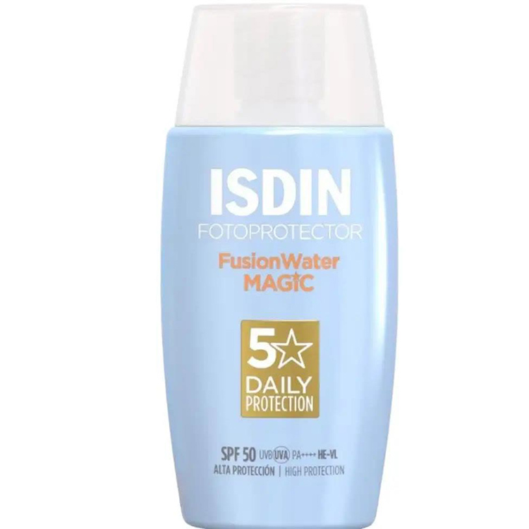 ضد آفتاب بی رنگ ایزدین فیوژن واتر مجیک SPF50 حجم 50 میلی لیتر
