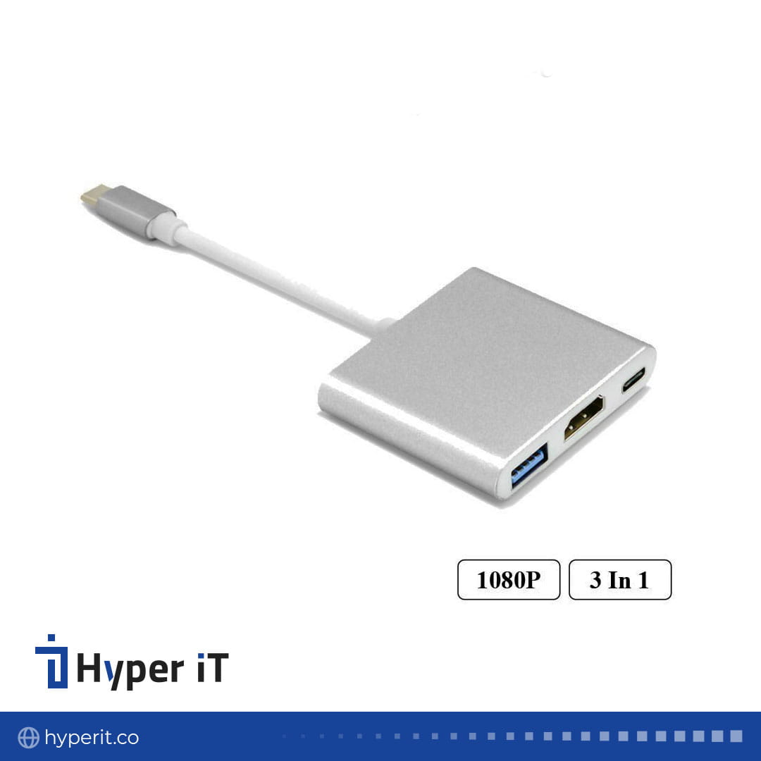 تبدیل Type-C به HDMI/USB سه پورت