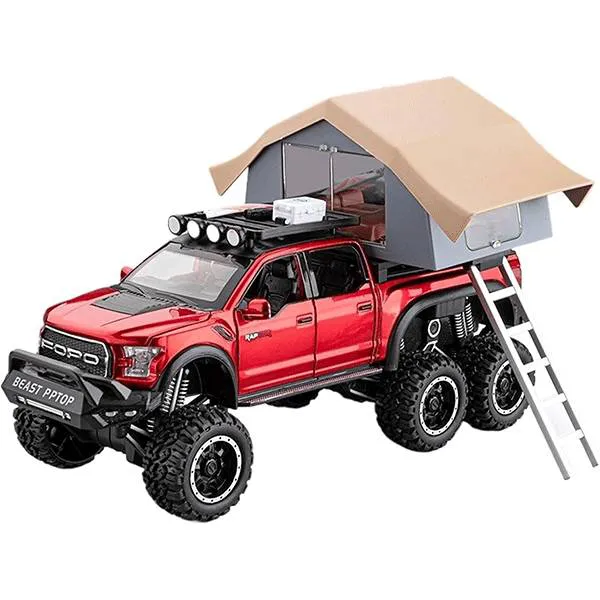 اسباب بازی ماکت ماشین عقبکش مدل Ford raptor F150 کمپر