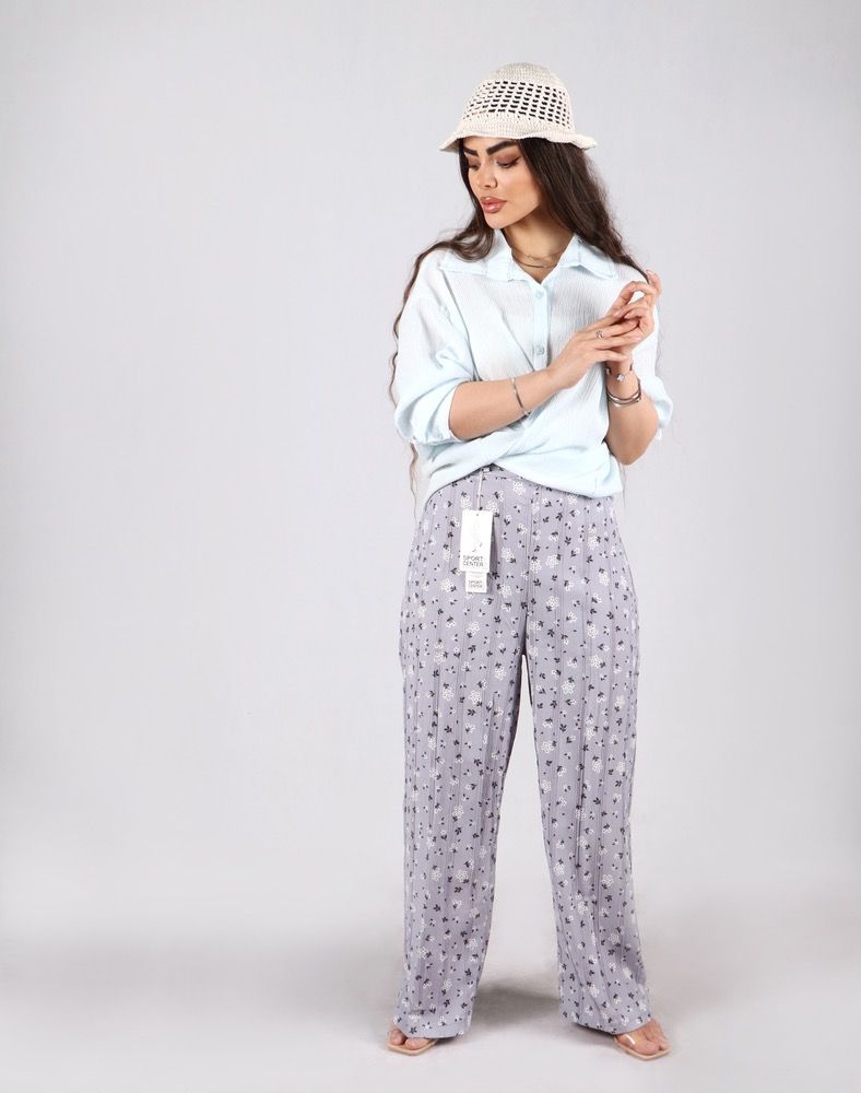 شلوار بگ زنانه گل گچی