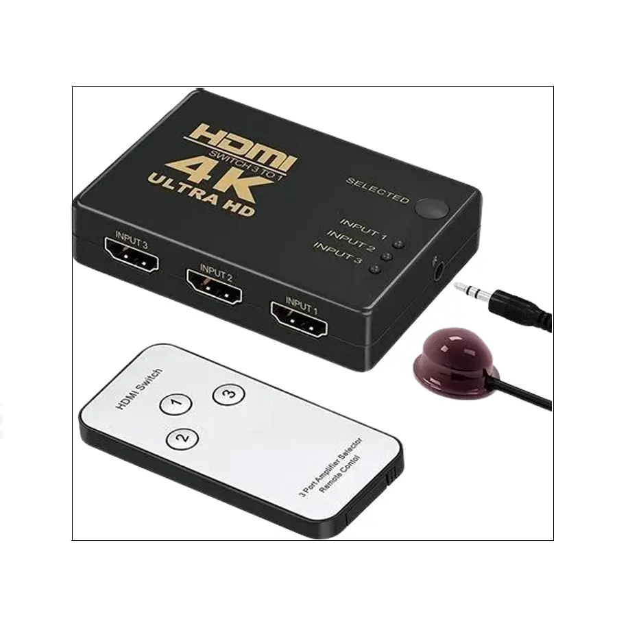 سوئیچ HDMI سه به یک (3×1) با ریموت – پشتیبانی 4K
