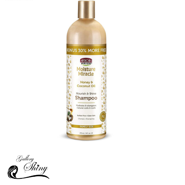 شامپو آبرسان و ترمیم کننده عسل و نارگیل افریکن پراید (African Pride Moisture Miracle Honey &amp; Coconut Oil Shampoo)