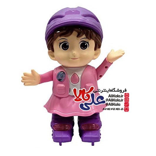 عروسک دختر اسکیت سوار موزیکال به همراه چراغ چشمک زن کد 138E