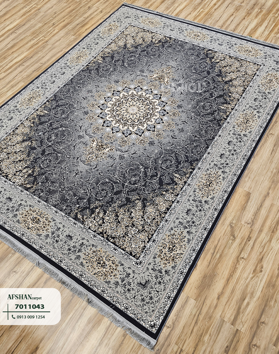 فرش ۷۰۰ شانه ورژن طلاکوب طرح ملورین کد 7011043 صنوبر