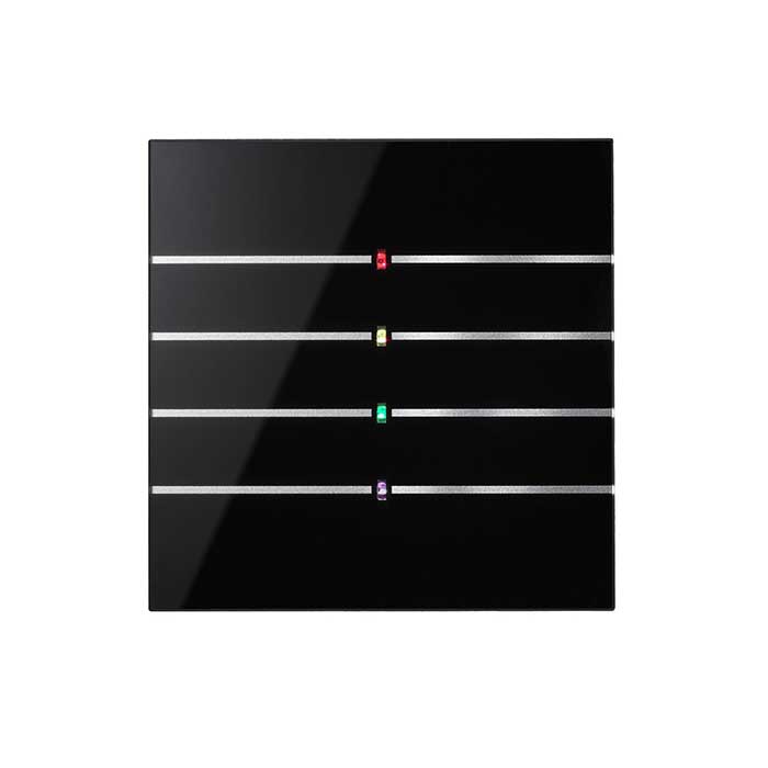 کلید هوشمند   80*80 - QUBIK LINE Glass keypad 8 buttons - black