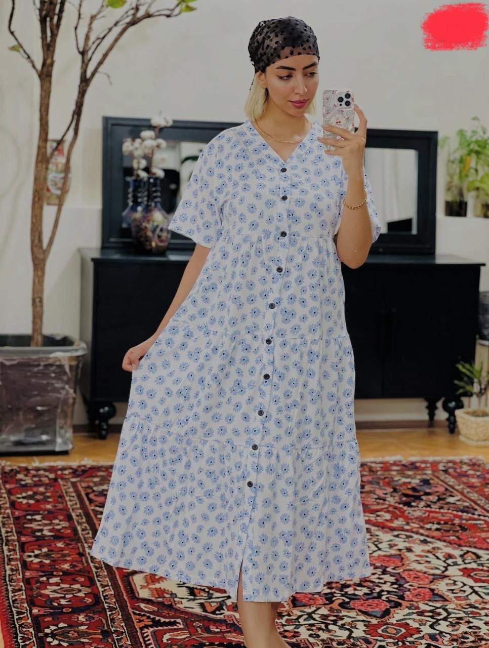 سارافون بلند وارداتی زنانه از برند H&M ( کارت سفید اورجینال )سایز بزرگ