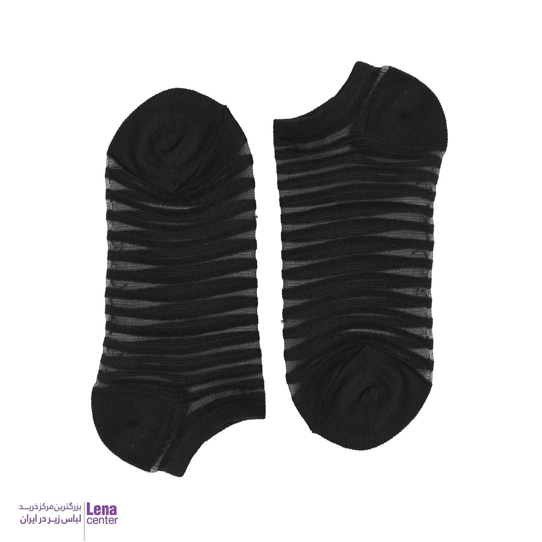 جوراب زنانه مچی شیشه ای طرحدارمشکی
