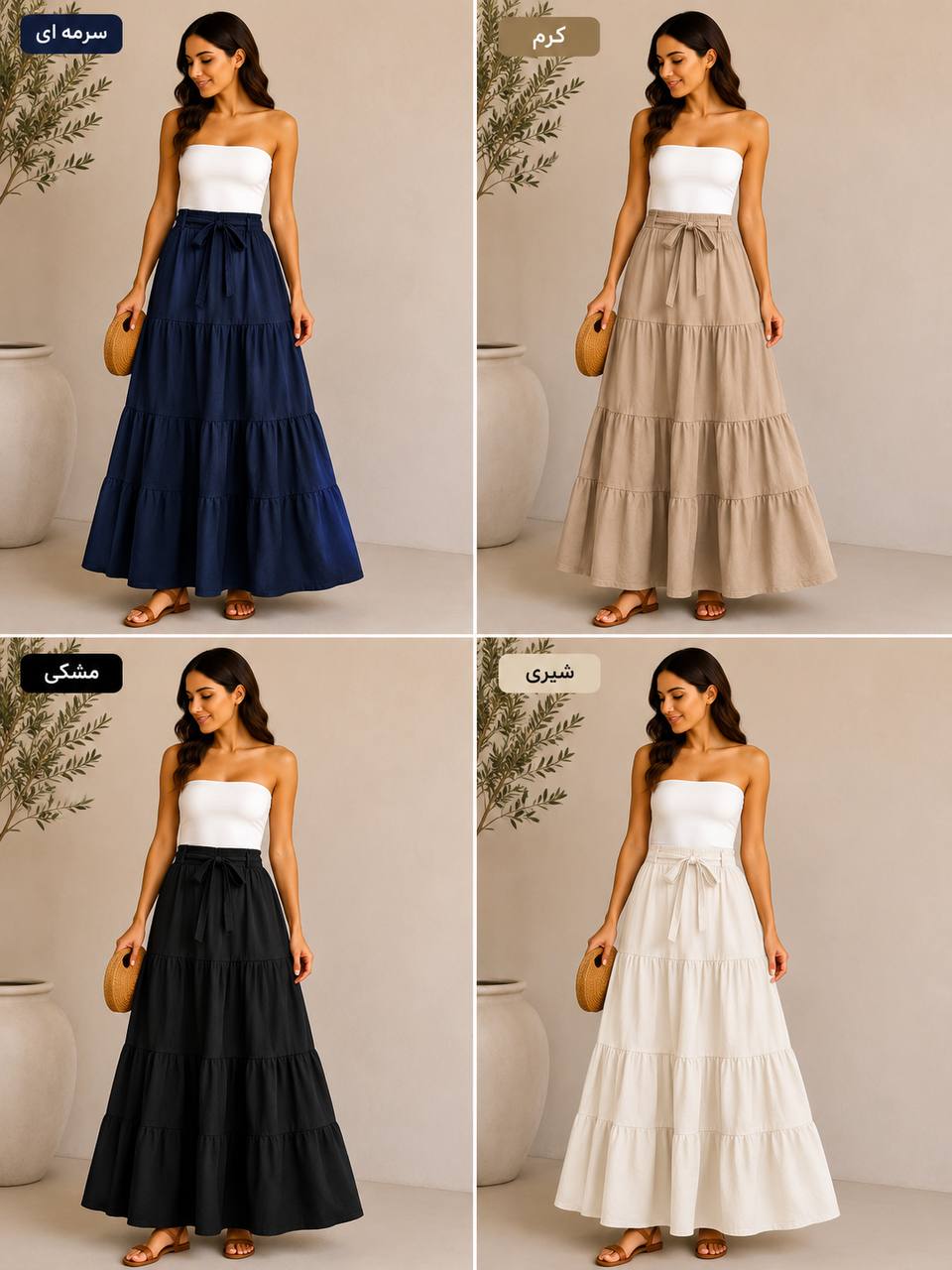 دامن ساده وارداتی زنانه از برند ( ZARA )