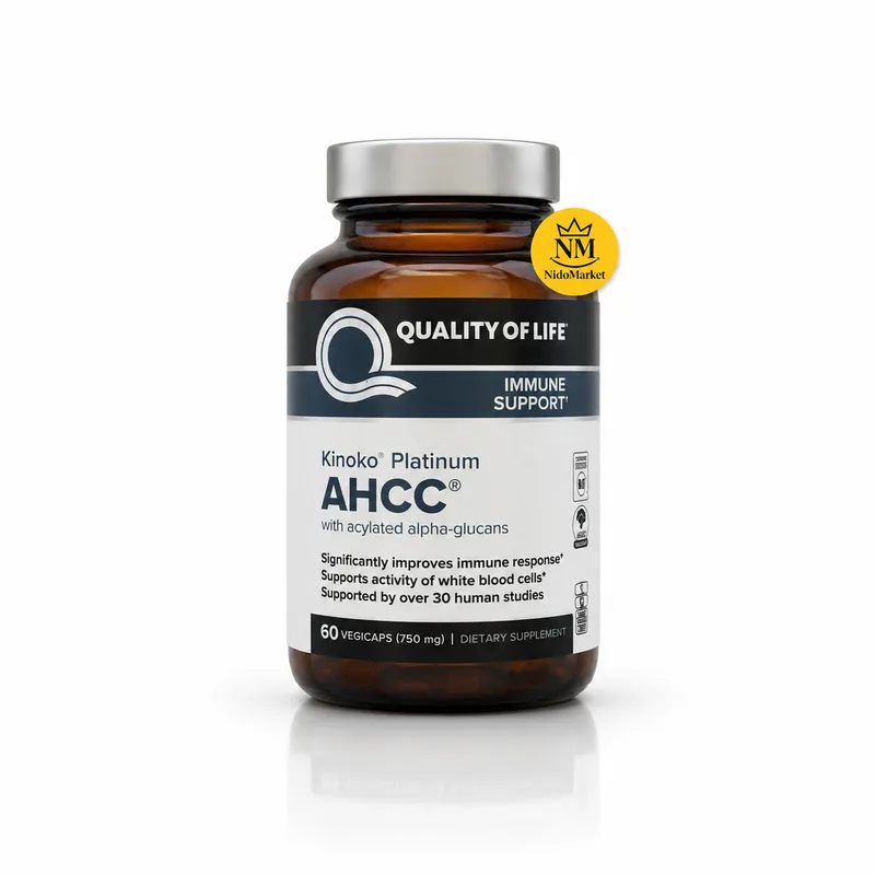 کپسول AHCC کینوکو پلاتینیوم کوالیتی آف لایف 750 میلیگرم - 60 عددی